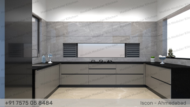 modular kitchen design 3d model